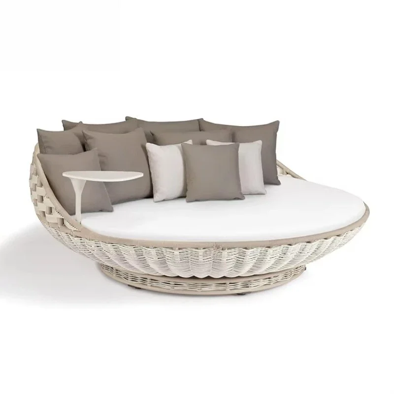 Hängesessel aus Rattan für den Außenbereich, Terrassen-Schaukelstuhl, Korbmöbel, Veranda-Schaukelbett Image