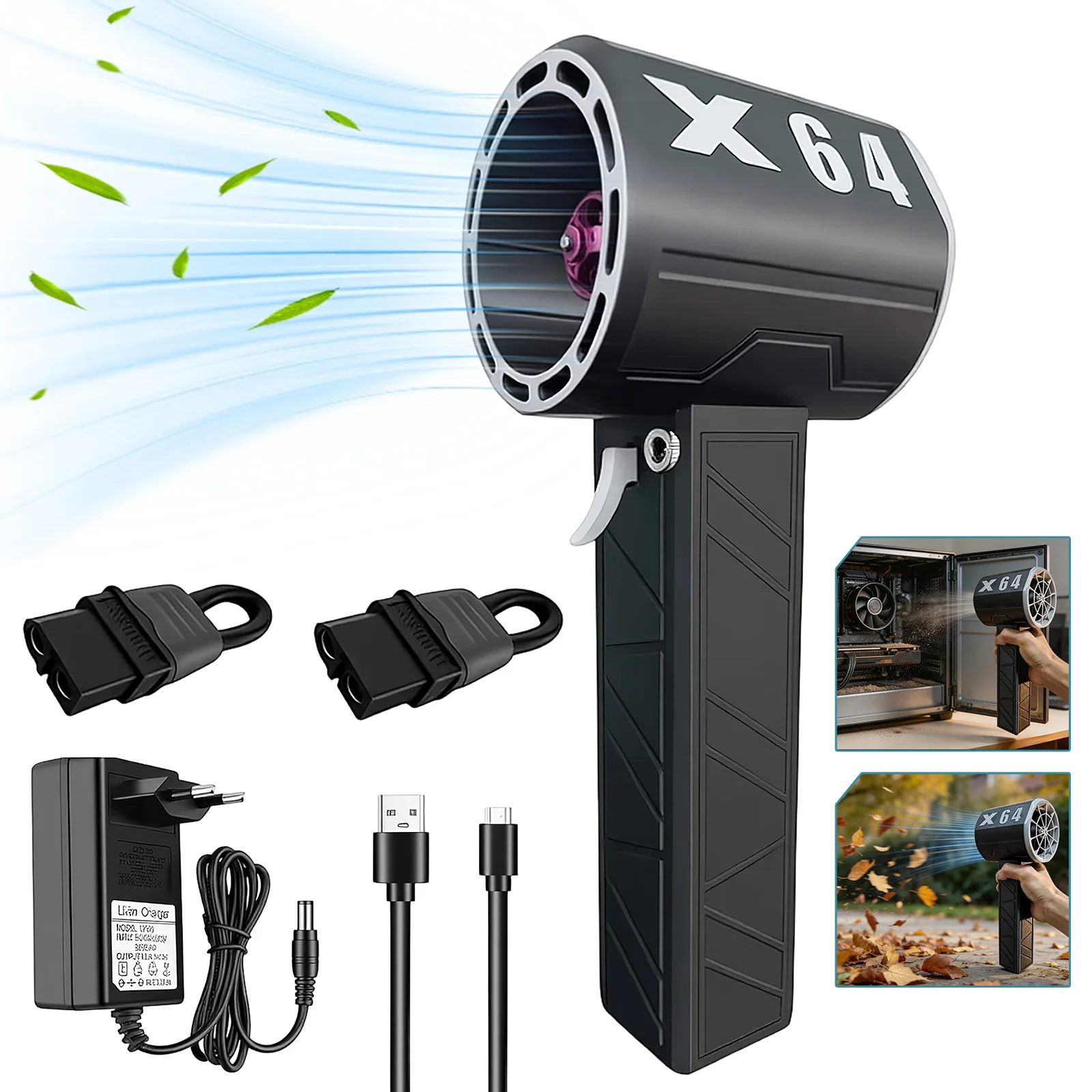 X64 Leistungsstarker Handgehaltener Turbo-Jet-Lüfter 64mm Bürstenloser 1400G Schub 800W Hochleistungs-Kanalventilator Turbo-Lüfter Auto-Luftgebläse Image