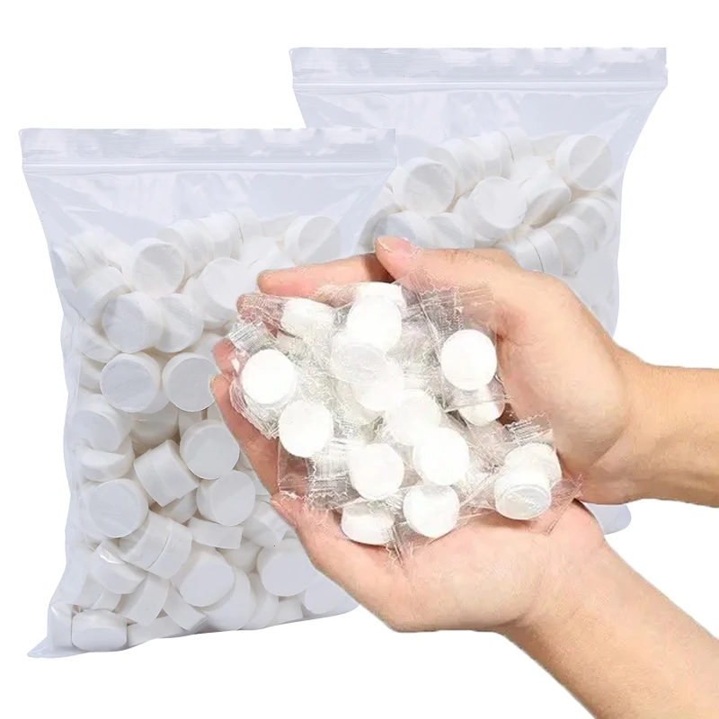 100/200 Stück Tragbare Komprimierte Handtücher Einweg-Gesichtsreinigungstücher Weiche Komprimierte Handtücher Reinigungstücher Vlies-Make-up-Tücher Image