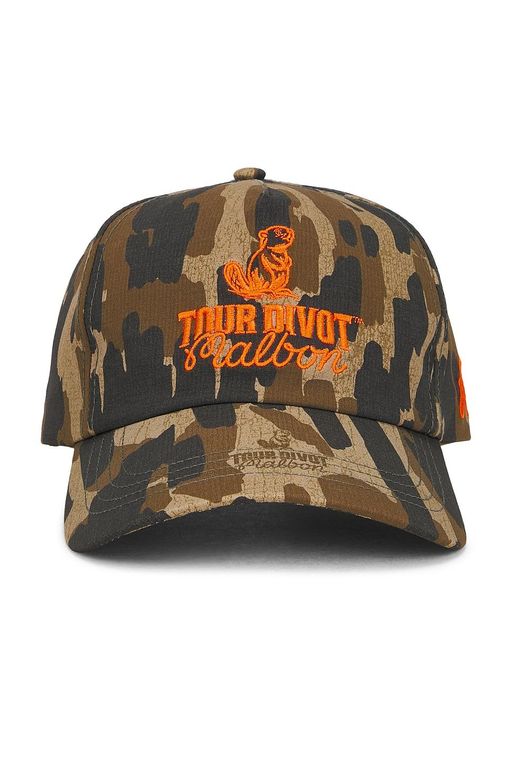 Tour Divot Camo Snapback Hat - Orange - Malbon Golf Hats