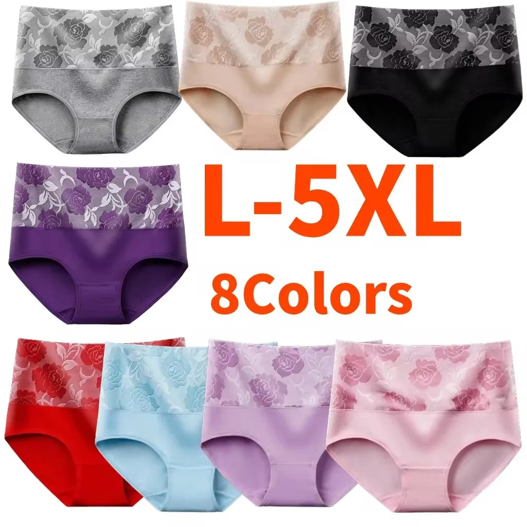 1Pcs frauen Unterwäsche Baumwolle Höschen Plus Größe Hohe Taille Slips Drucken Panty Nahtlose Unterhose Mädchen Sexy Wäsche Damen Image