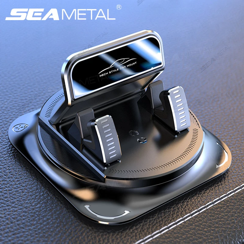 SEAMETAL Auto-Handyhalterung, rutschfester Silikon-Handyhalter für das Armaturenbrett, 360-Grad-Freidrehung, universeller Head-Up-Navigationshalter Image