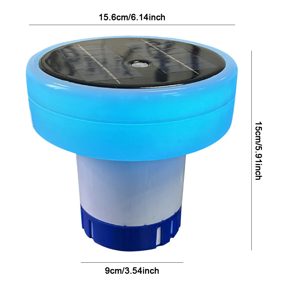 Solar-Pool-Ionisator, leuchtender Chlorhalter, 7-Farben-Poolwasser-Klärer, verstellbare chemische Lieferung für Pool, Spa, Whirlpool Image