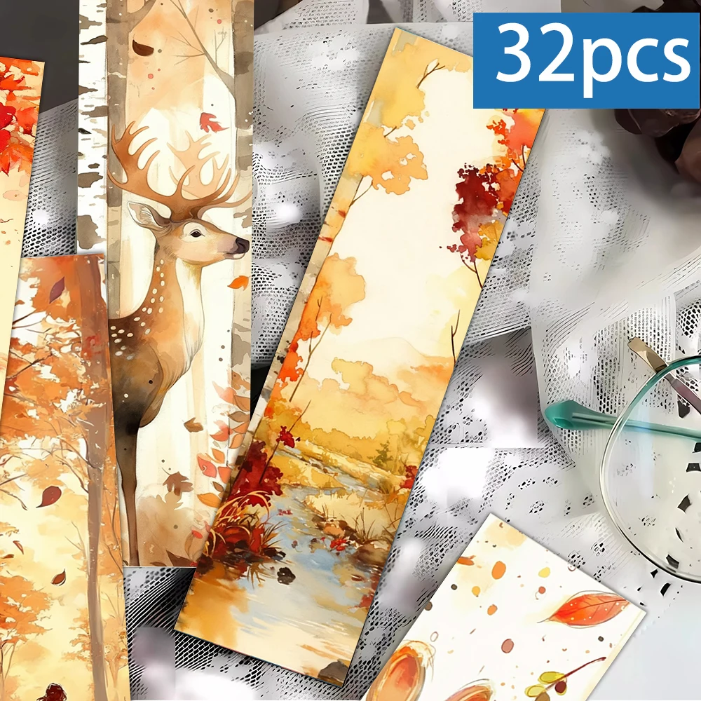 32 Stück, Herbst-Lesezeichen in limitierter Auflage, Schulanfang, Weihnachten, Halloween, geeignet für Lehrer, Leser, Geburtstagsgeschenke. Image