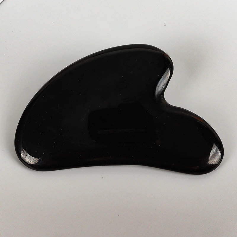 Schwarz Obsidian Gesicht Gua Sha Gesichts Werkzeug Hautpflege Massage Körper Natürliche Jade Stein Guasha Massage Gesundheit Schönheit Produkt Image