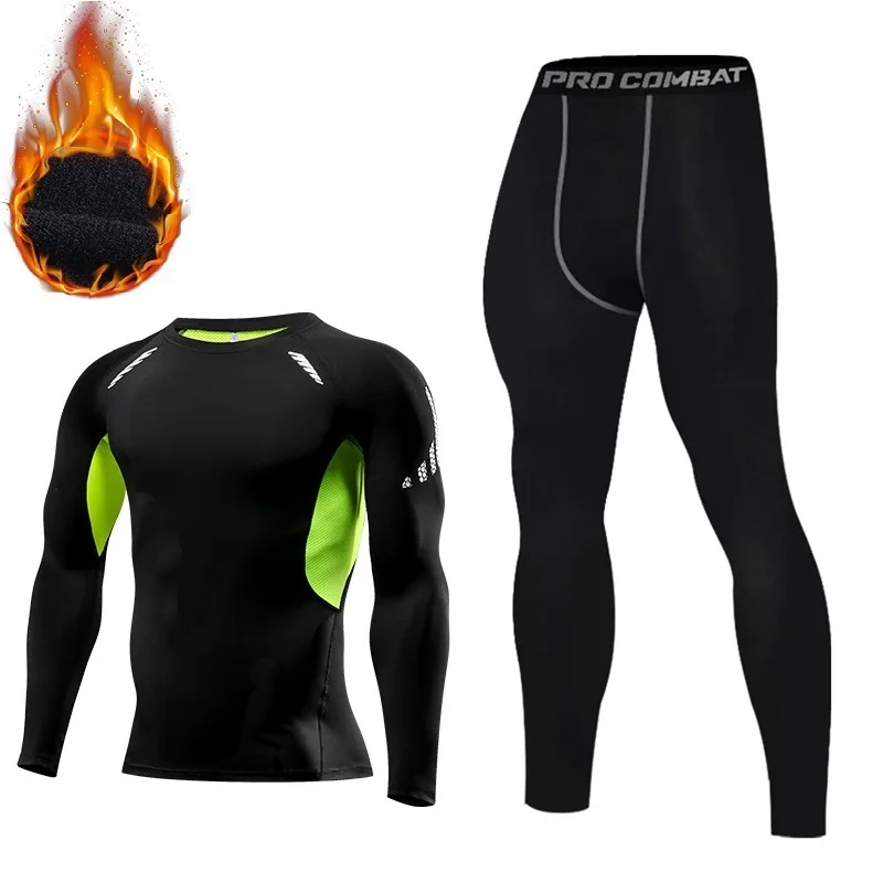 Winter Thermo-Unterwäsche Männer Kompression Lange Unterhosen Fitness Thermo Kleidung Thermo Strumpfhosen Set für Männer Warme Innere Tragen Kleidung Image