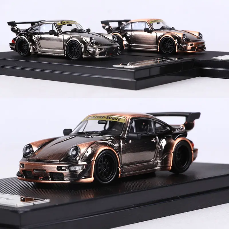 1:64 RWB 964 GT Miniatur-Simulationsautomodell aus Legierung mit Heckflügeln, Figur für Erwachsene, Jungenspielzeug, Geburtstagsgeschenk für Kinder Image