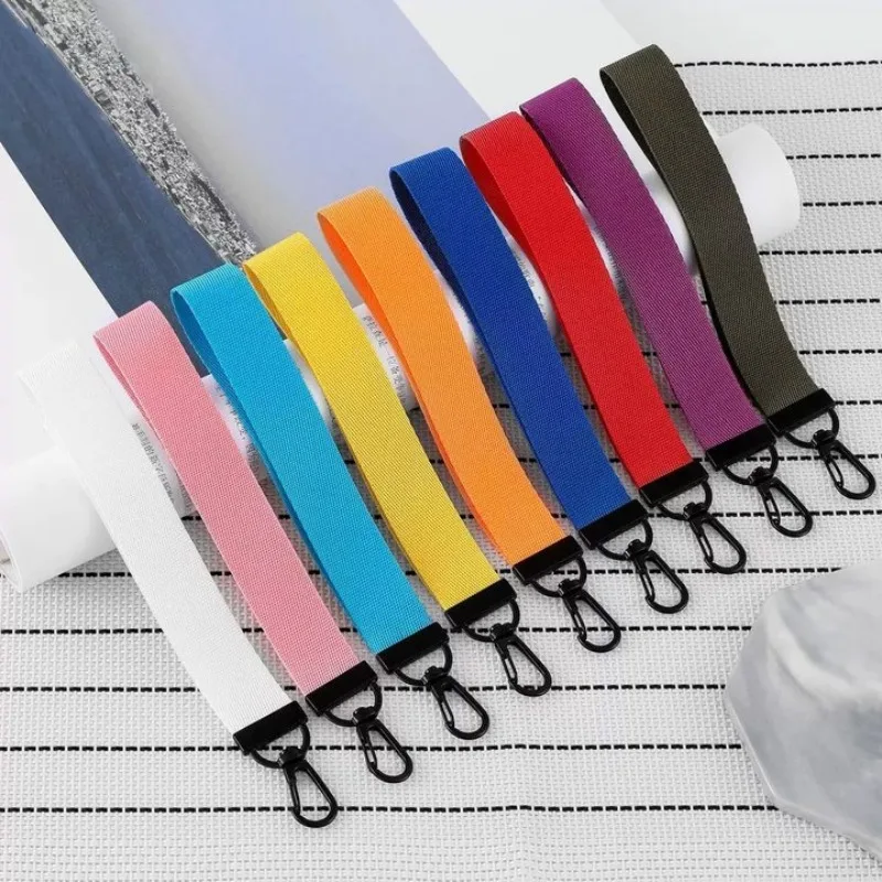 Bedruckter Logo-Schlüsselanhänger mit gewebtem Firmennamen, personalisierbarer Stoff-Gurtband-Schlüsselanhänger, individueller Zopfriemen-Schlüsselanhänger für Motorräder Image