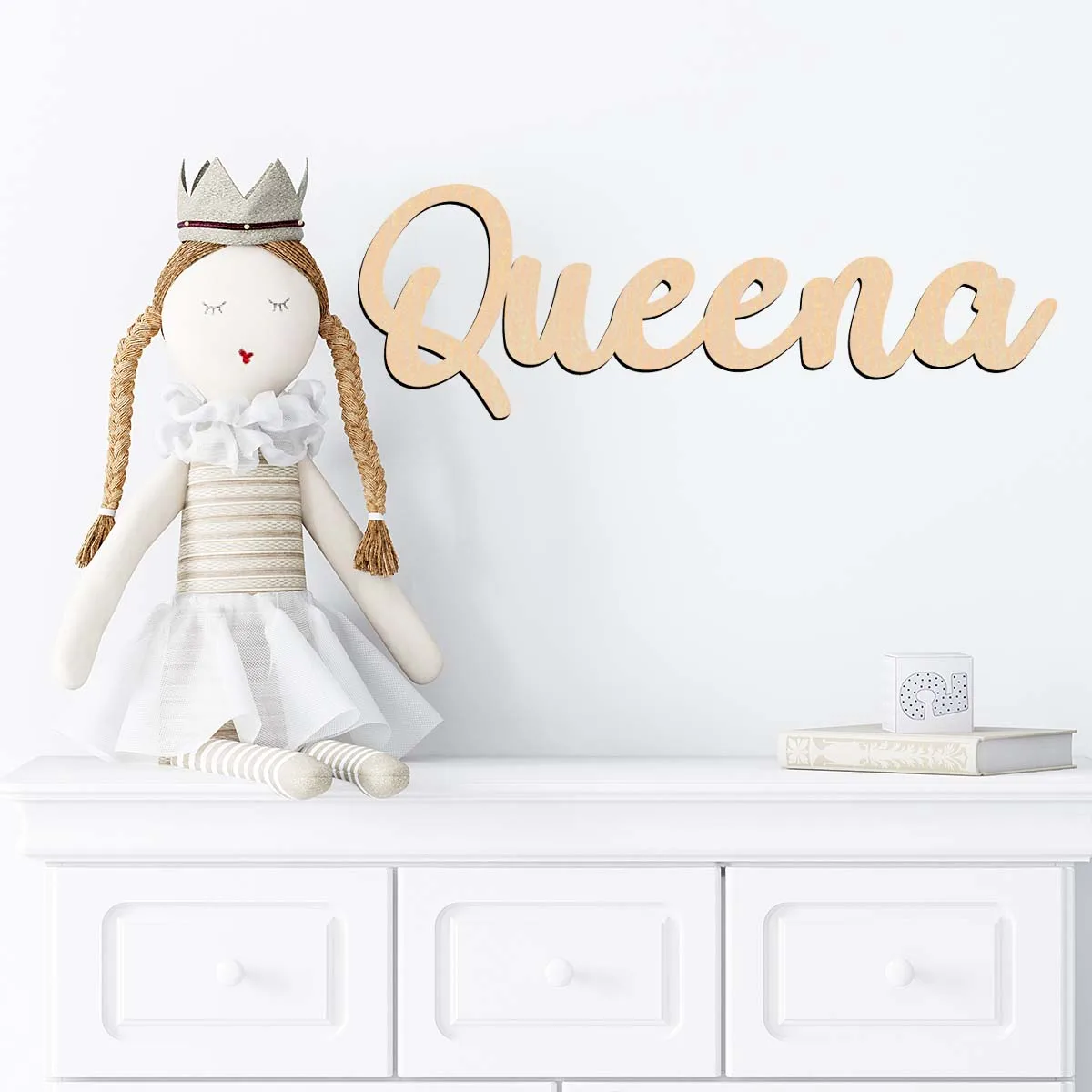 1 Stück personalisiertes Holzschild mit individuellem Namen, kein Stromanschluss erforderlich, anpassbare, einzigartige Schlafzimmerdekoration, handgefertigt, langlebig und robust Image