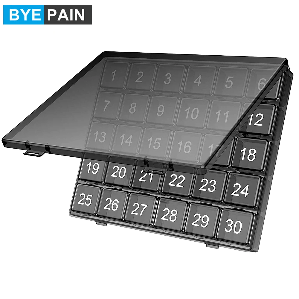 1 Stück monatlicher Pillen organisator, 30 Tage Pillen dose, 4 Wochen ein Monat Pillen etuis, große Fächer Medizin organisator für Vitamine Image