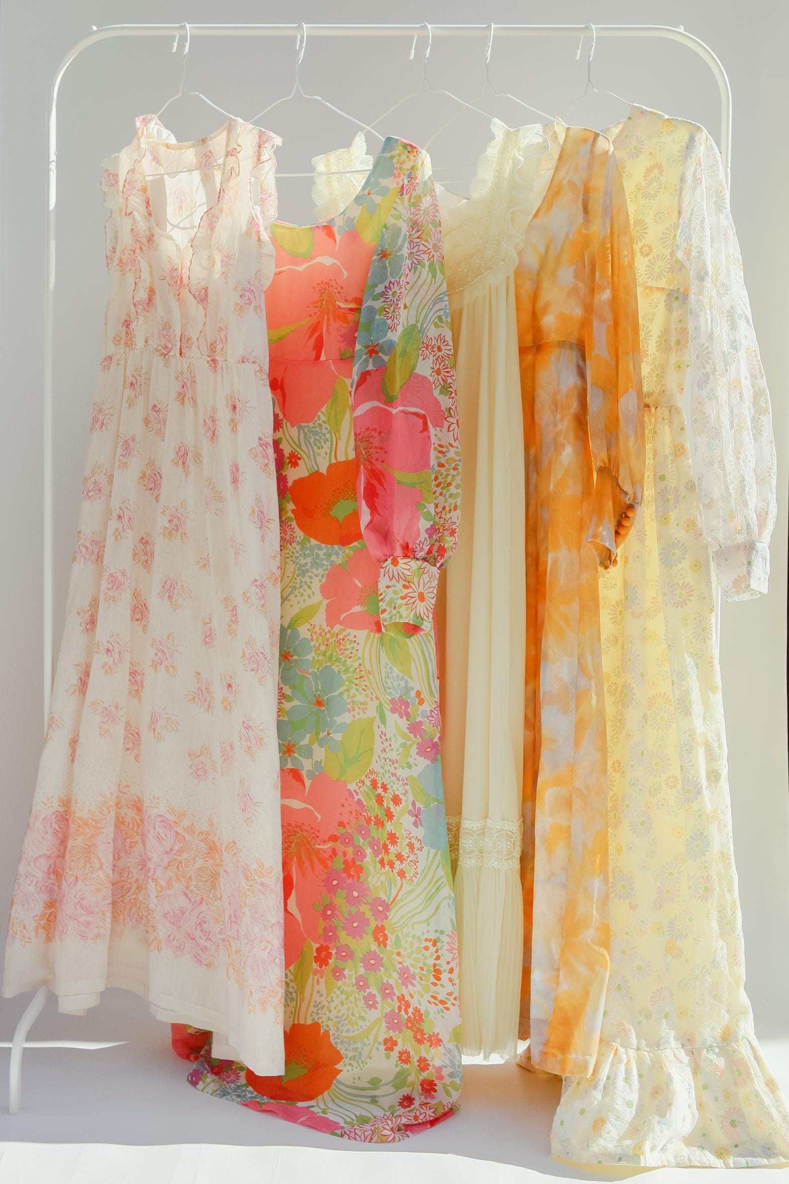 Abiti lunghi floreali vintage anni '70 / Camicie da notte vintage anni '70 / Abiti eterei vintage / Abito lungo floreale anni '70 / Abito da bambina d
