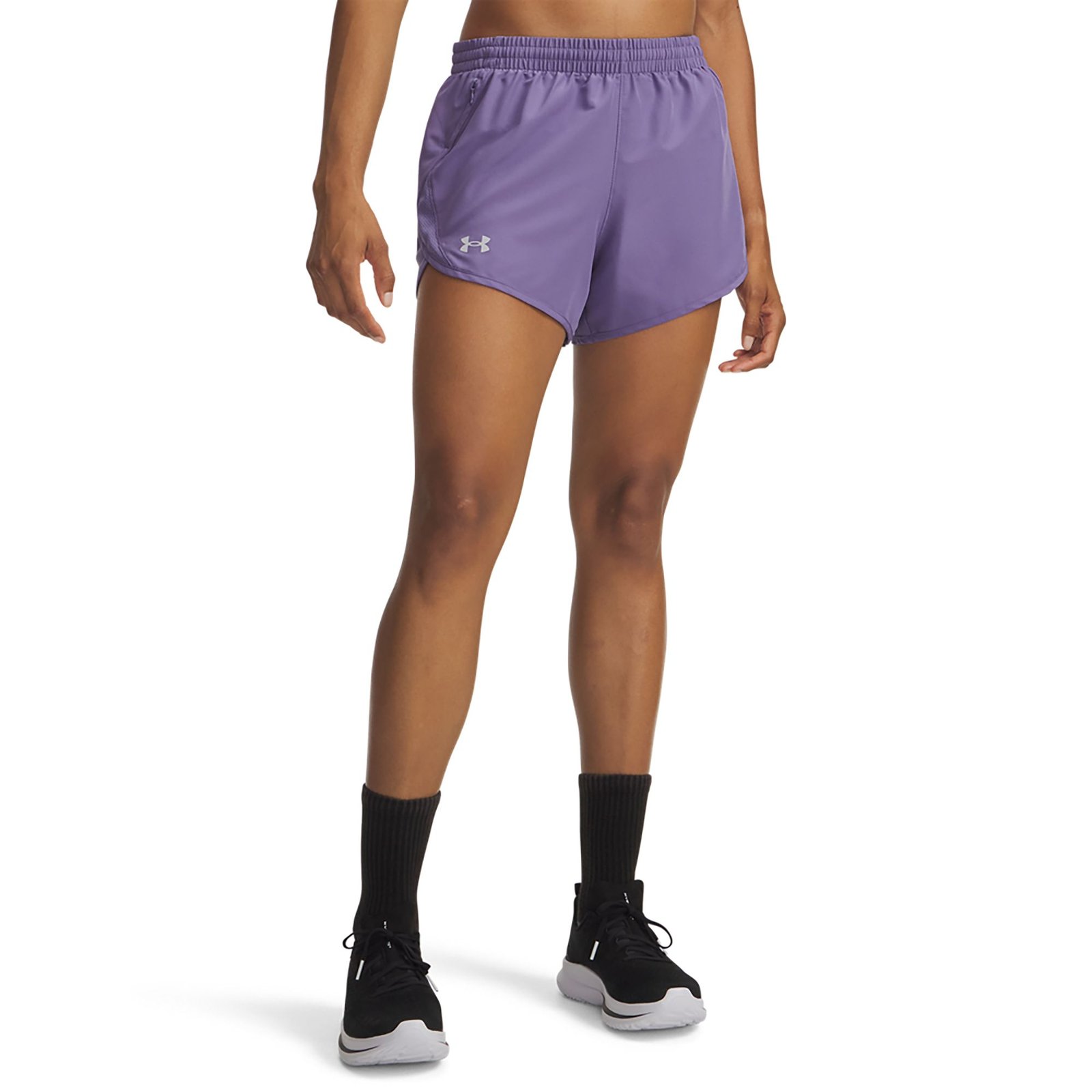 Under Armour Women's Fly By Shorts (Size L) Purple Luxe/Purple Luxe/Reflective, Polyester