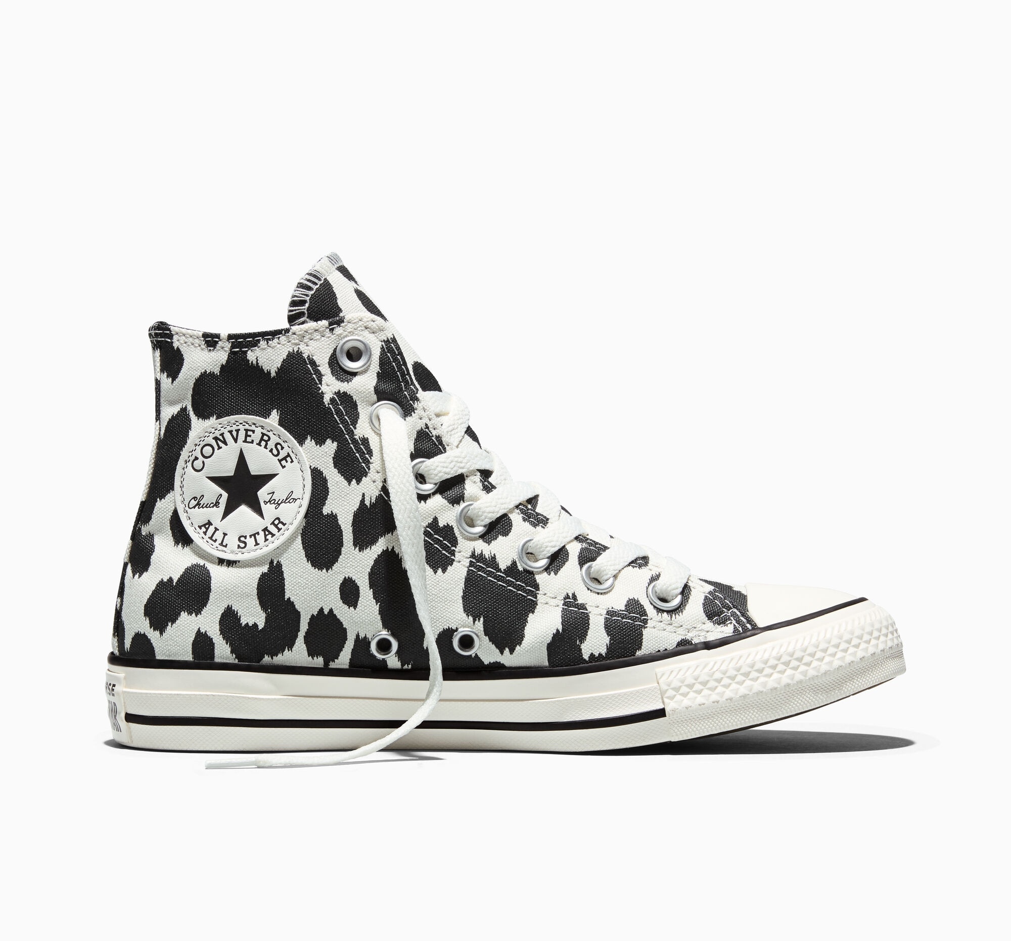 Sneaker CONVERSE "CHUCK TAYLOR ALL STAR COW PRINT", Damen, Gr. 39,5, schwarz-weiß (schwarz, egret, schwarz), Textil, Schuhe Sneaker