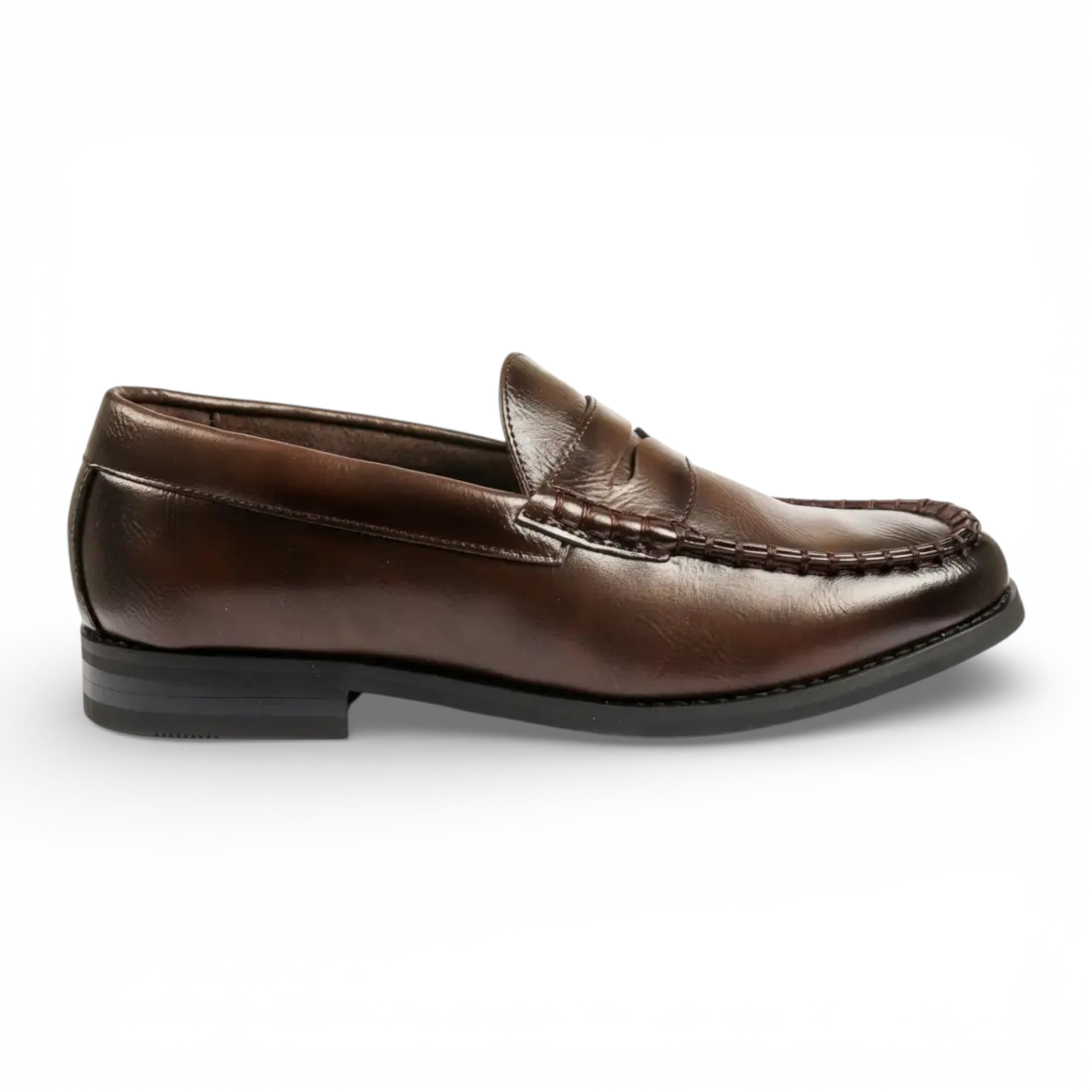 Herren-Penny-Loafer aus braunem PU-Leder, formelle Schuhe, Freizeitschuhe