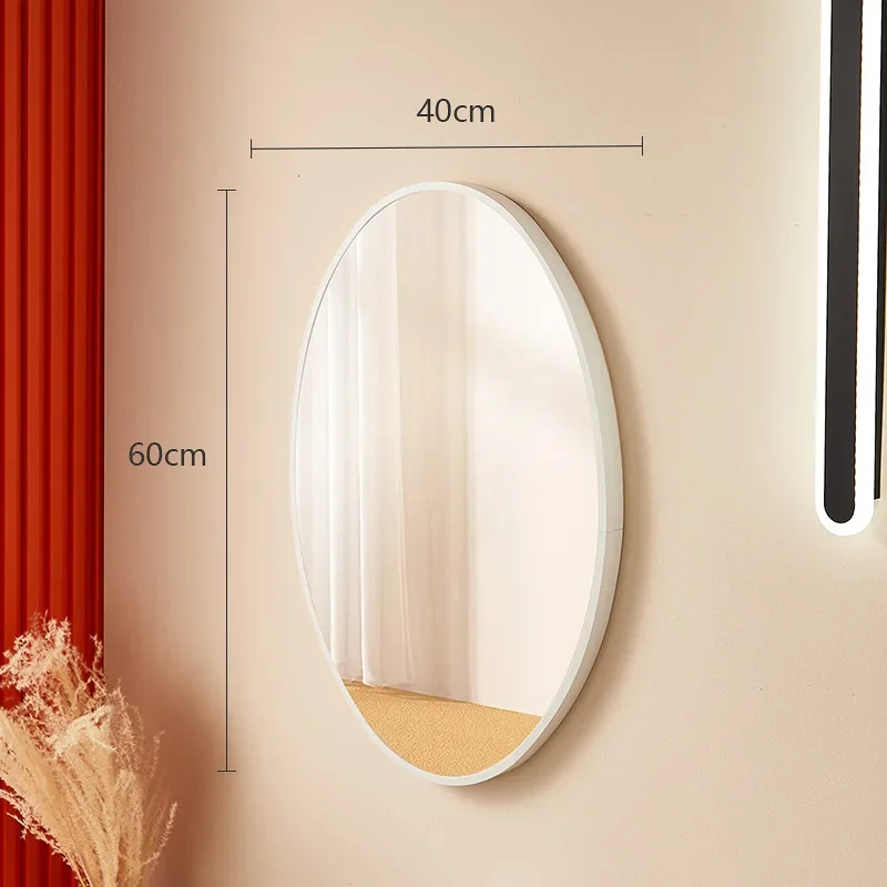 Semplicità moderna Specchio completo per il corpo Specchio ovale per il trucco del bagno Specchio per il trucco del bagno con WC a parete Specchio ad angolo arrotondato