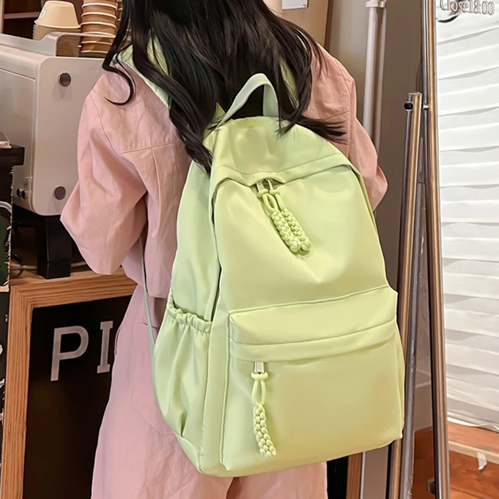 Sac à dos d'école en Nylon pour femmes filles cartable étudiants sac d'école adolescents grande capacité sac à dos décontracté couleur unie sac à dos