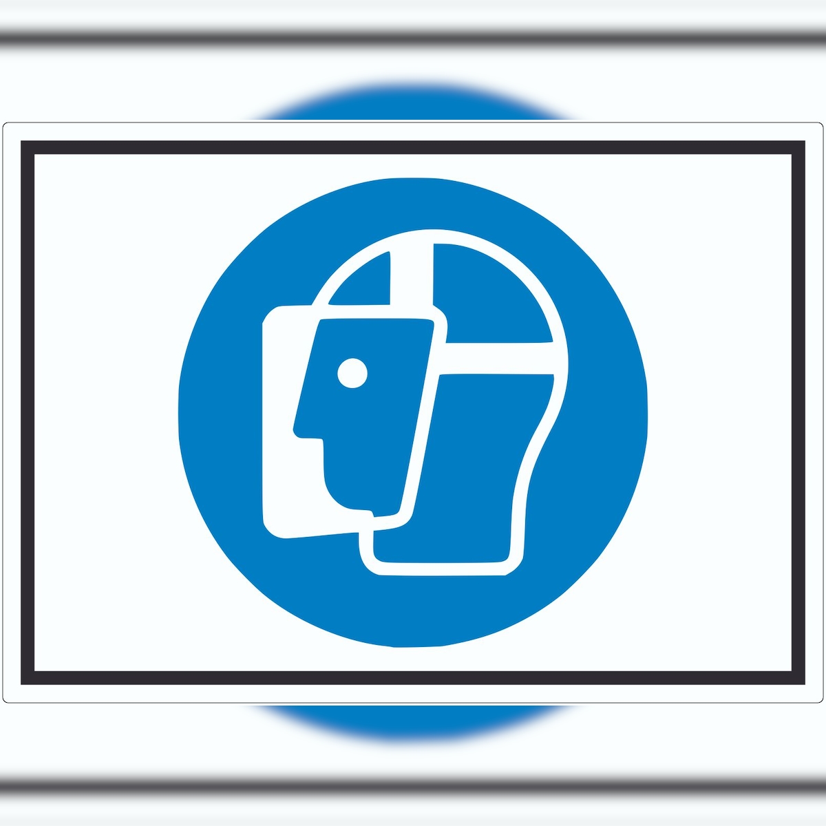 HB-Druck Gesichtsschutz benutzen Symbol Aufkleber A5 (148x210mm) Image