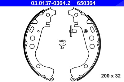 Ate Bremsbackensatz [Hersteller-Nr. 03.0137-0364.2] für Toyota Image