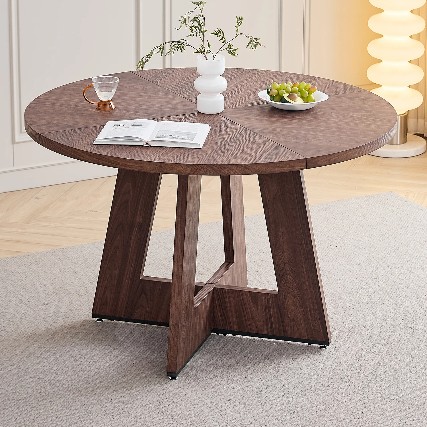 GrandCA HOME Runder Esstisch für 4-6 Personen, 120cm Küchentisch Kleiner Esstisch Küchentisch für Esszimmer