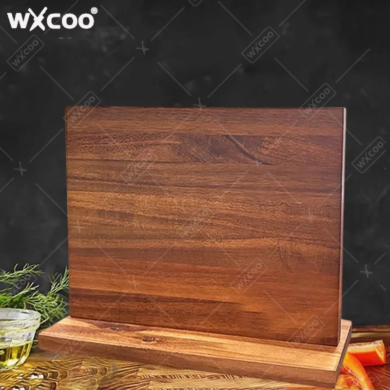 WXCOO Magnetischer Messerhalter für Zuhause und Küche mit Starken Verstärkten Magneten und Akazienholz-Messerblock Image