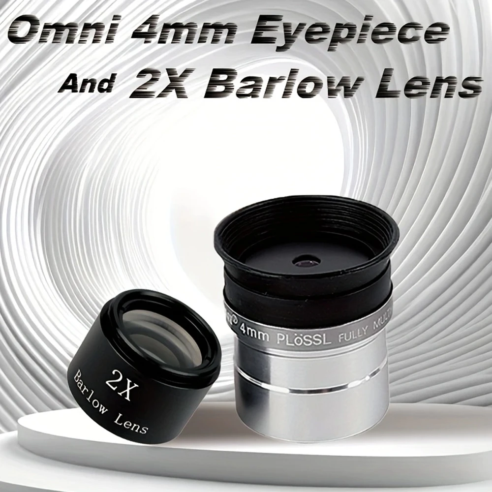 Celestron Omni 4 mm Okular und 2X Barlow-Linse 1,25 Zoll passend für astronomische Teleskopteile Telestron High Power HD-Okular Image