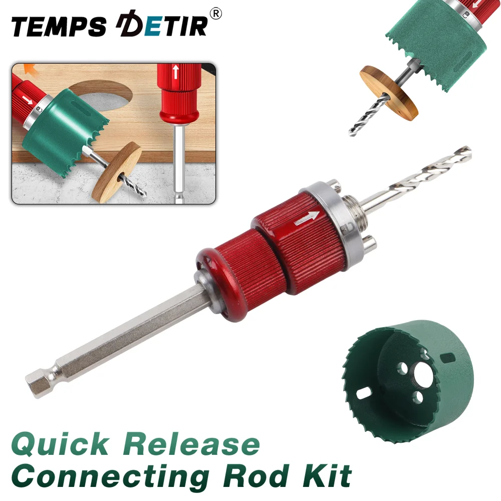 Schnellbohrer, 60-mm-Lochsäge, universelle Sechskant-Verbindungsstange, Lochsäge für Holzbearbeitung, kompatibel mit Handbohrmaschinen, Akku-Bohrmaschinen und Tischbohrmaschinen. Image