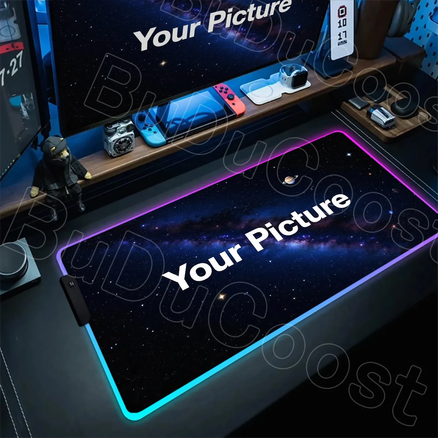 HD-Druck-Mauspad, individuelles RGB-Mauspad, DIY-Mauspad, Laptop, Gaming, individuelles großes Mauspad, XXL, Büro, rutschfeste, weiche Desktop-Matte Image