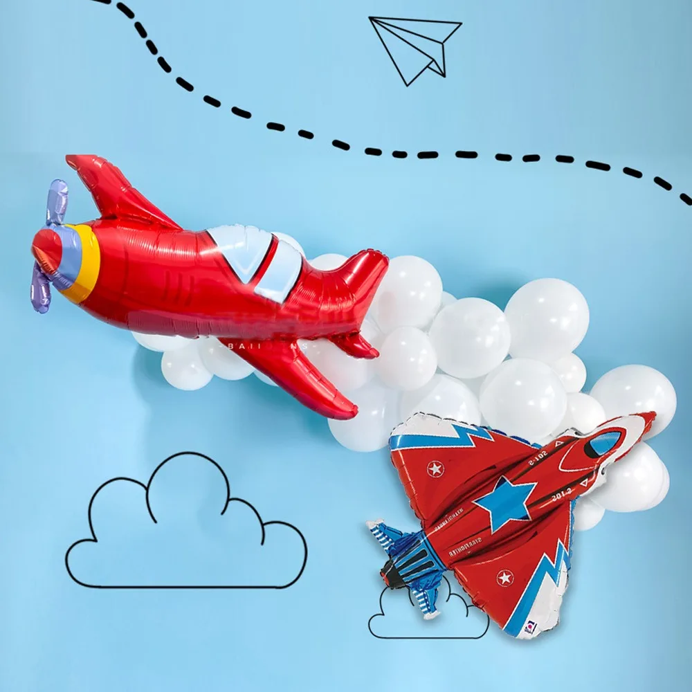 3 Stück große Flugzeug Kampf flugzeug Luftballons Geburtstags feier Dekorationen aufblasbare Spielzeug Flugzeug Globos Flugzeug Luftballon Image
