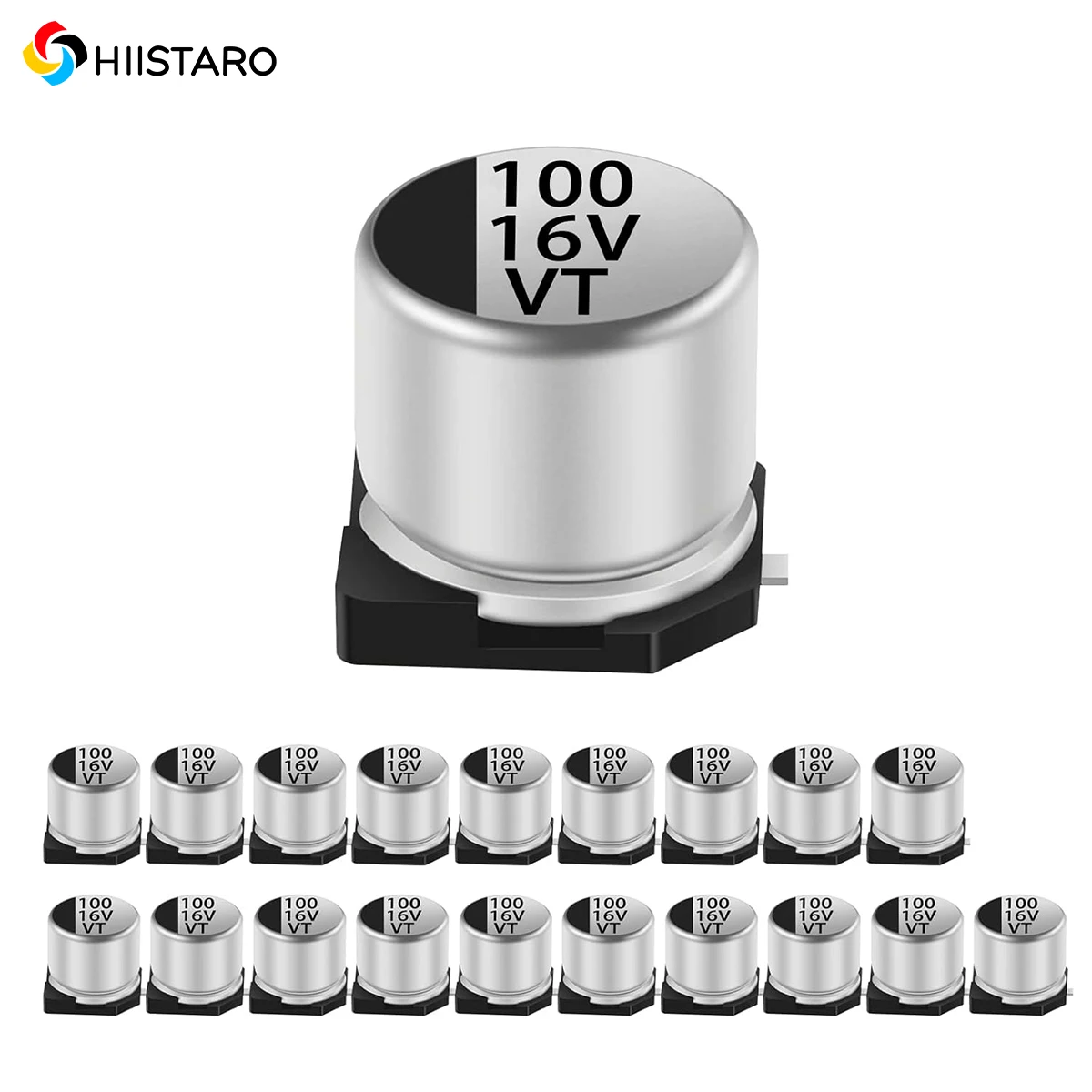 20 Stück 16 V 100 UF SMD-Aluminium-Elektrolytkondensatoren für Arduino 6,3 x 5,4 mm (0,25 x 0,21 Zoll) Image