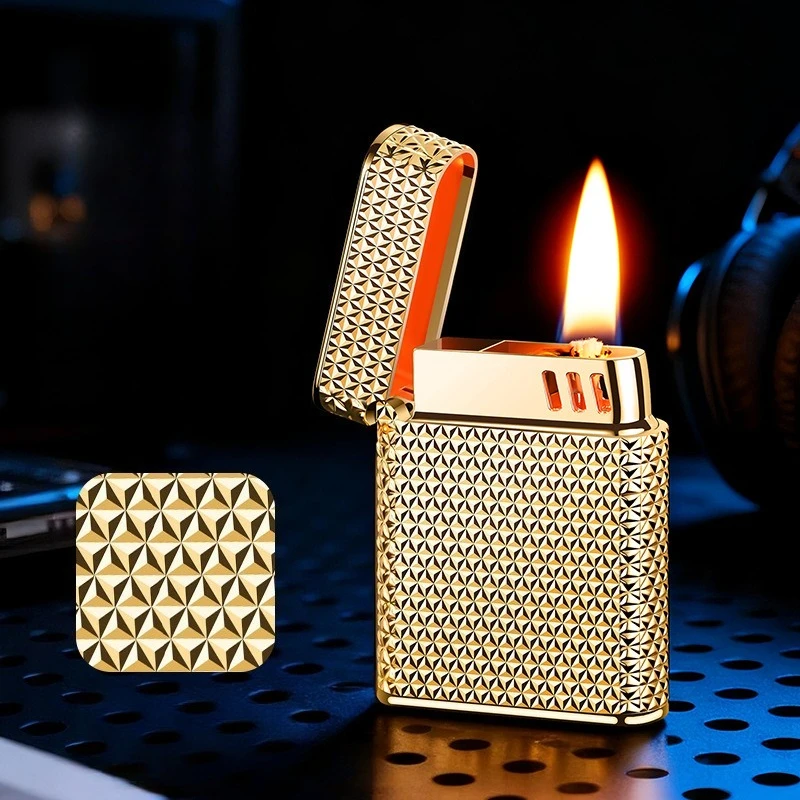 Kompaktes Metall-Paris-Nagel-Schallgesteuertes Öl-Elektrisches Feuerzeug, Mehrfache Zündungen, TYPE-C Wiederaufladbar Image