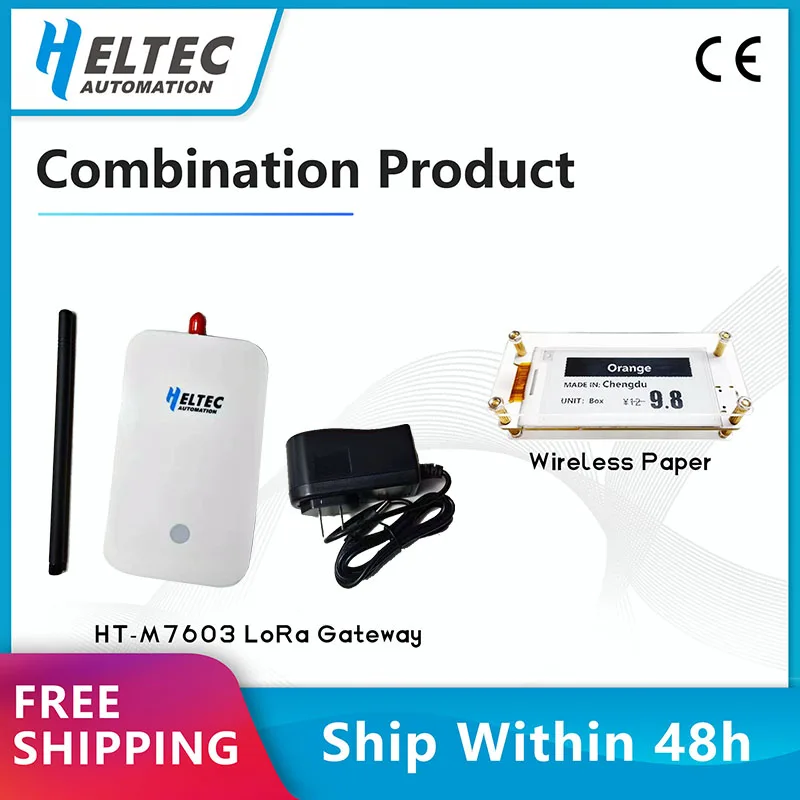 Heltec HT-M7603 Gateway LoRa Router Hotspot LoRaWAN E-Paper Tag E-Link Display ESP32 BLE IOT Ethernet WiFi Cloud Platform Image