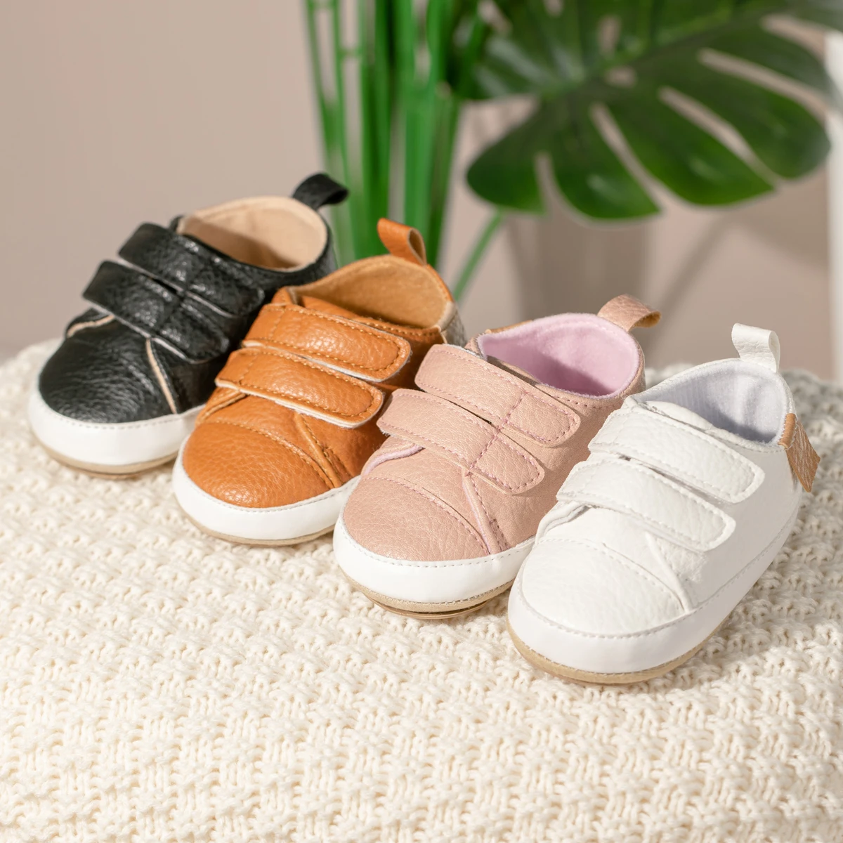 Kidsun Baby Freizeit schuhe Pu Leder Outdoor Walking Sneakers weiche Gummis ohle rutsch feste Baby Fairst Walker Baby Krippe Schuhe Image