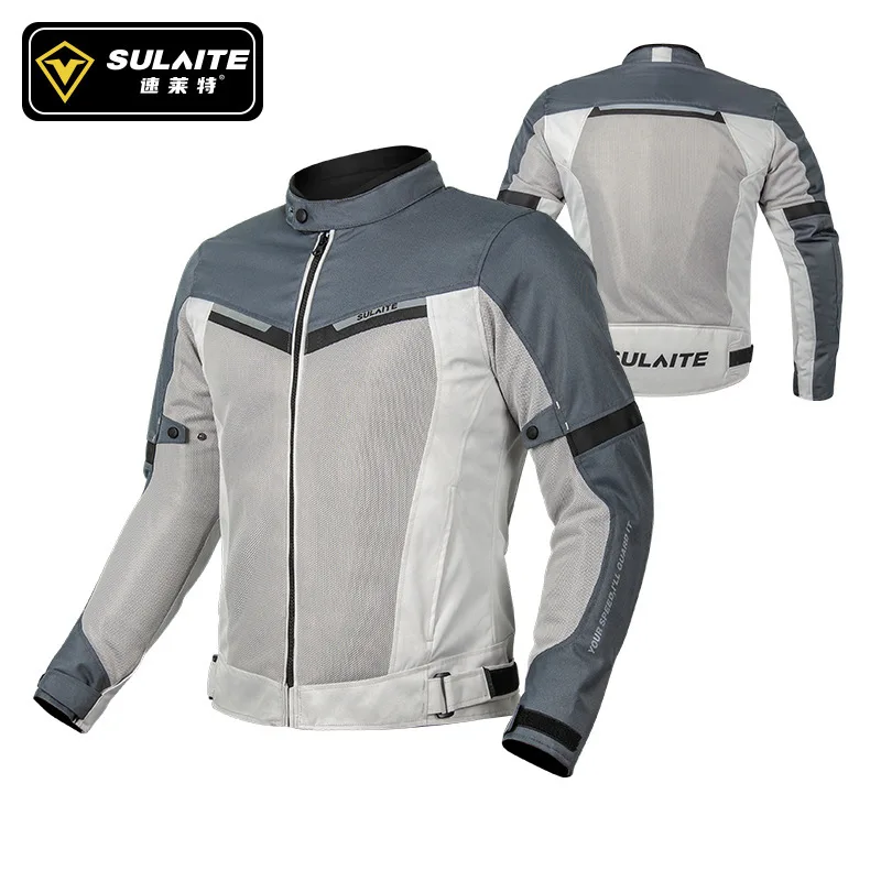 SULAITE Motorrad-Reitjacke, Sommer, atmungsaktives Mesh mit CE2 Schulter- und Ellbogenschutz, CE Rückenpolster, Outdoor-Rennschutzausrüstung Image