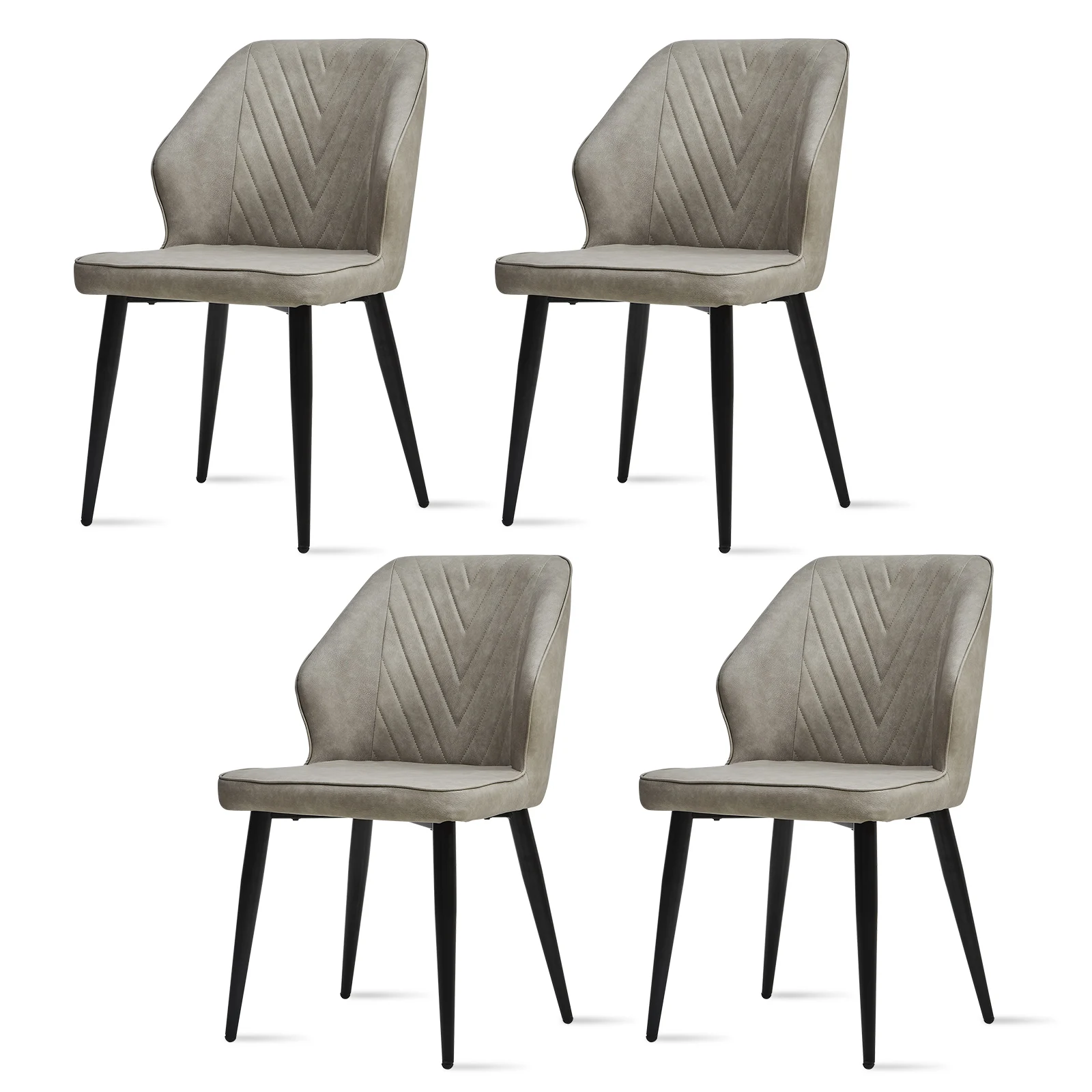 Esszimmerstuhl, 4er Set Retro-Polstersessel aus Kunstleder Image