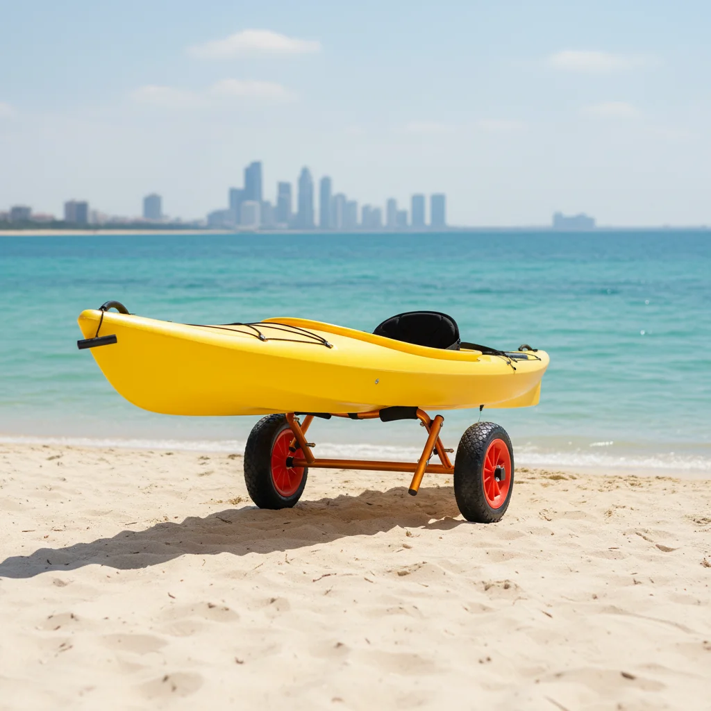 Outdoor-Kajakwagen & Kanu-Anhänger, max. Traglast 80 kg, Transportwagen für Kajak, SUP, Jon-Boot, Kanu – für Angeln, Touren, Rennen Image