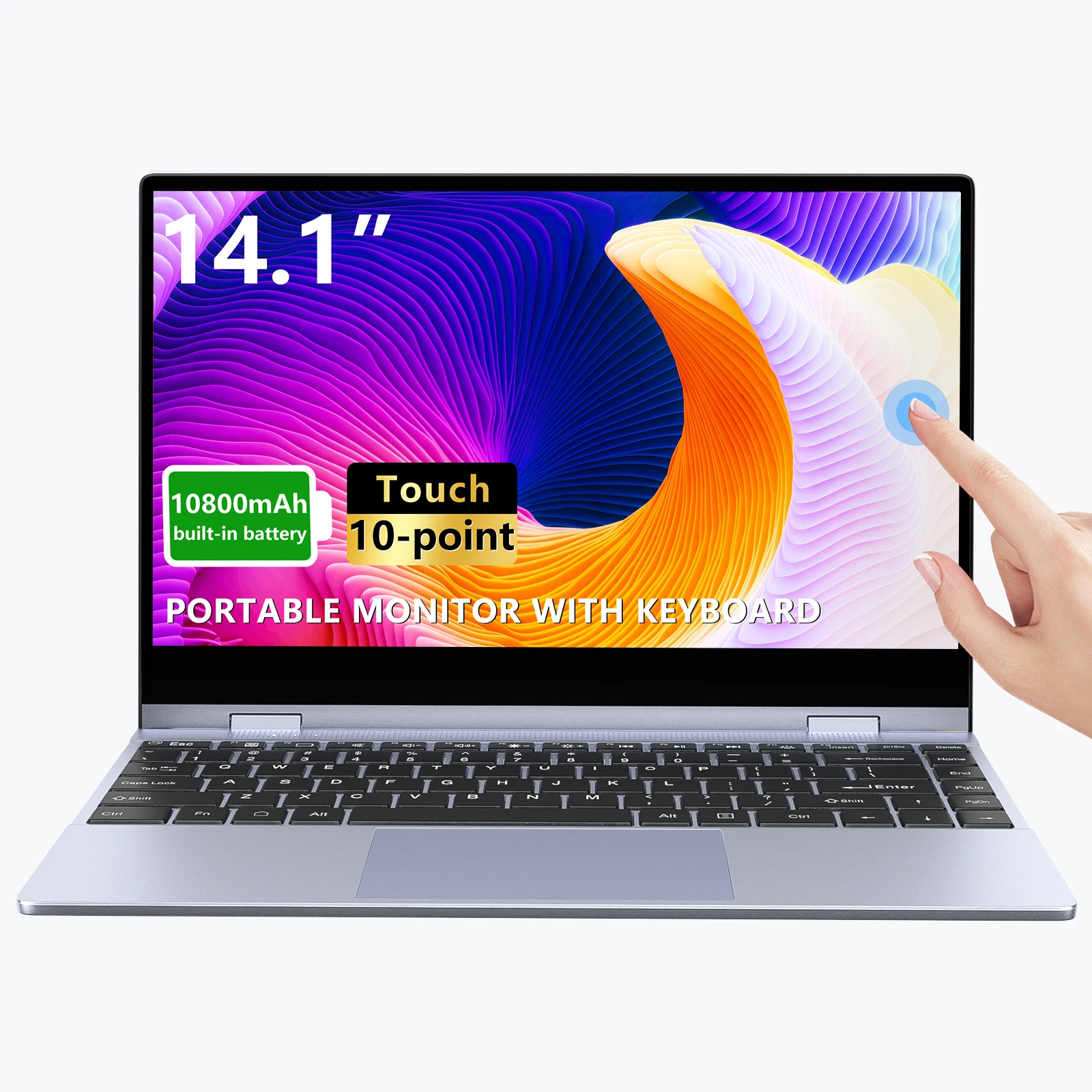 Dopesplay 14.1 pouces moniteur Portable Lapdock batterie 50000mAh intégrée 10 Points écran tactile 1080P HDR IPS deuxième extension d