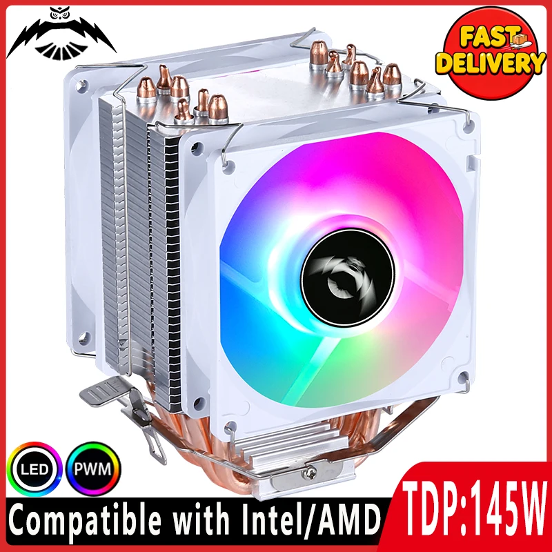 Ventilateur 90mm 4 broches/PWM, refroidisseur de processeur 2/4/6, processeur de caloduc, Compatible avec toutes les prises i3 i5 i7 x79 x99 LGA2011 1700 AMD, offre spéciale