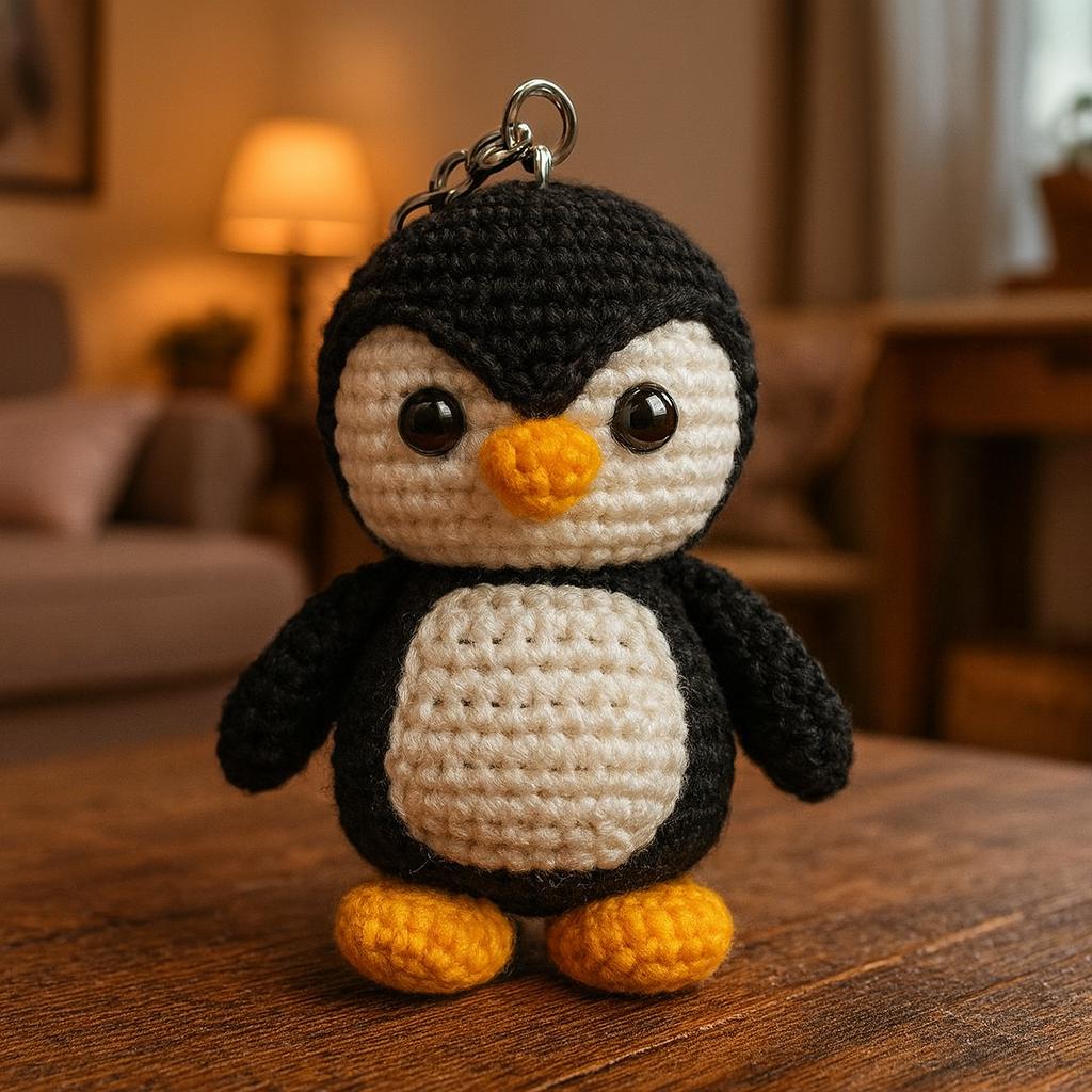 Schema portachiavi pinguino all'uncinetto in PDF * Tutorial grazioso pinguino amigurumi * Schema mini giocattolo pinguino * Istruzioni facili per prin