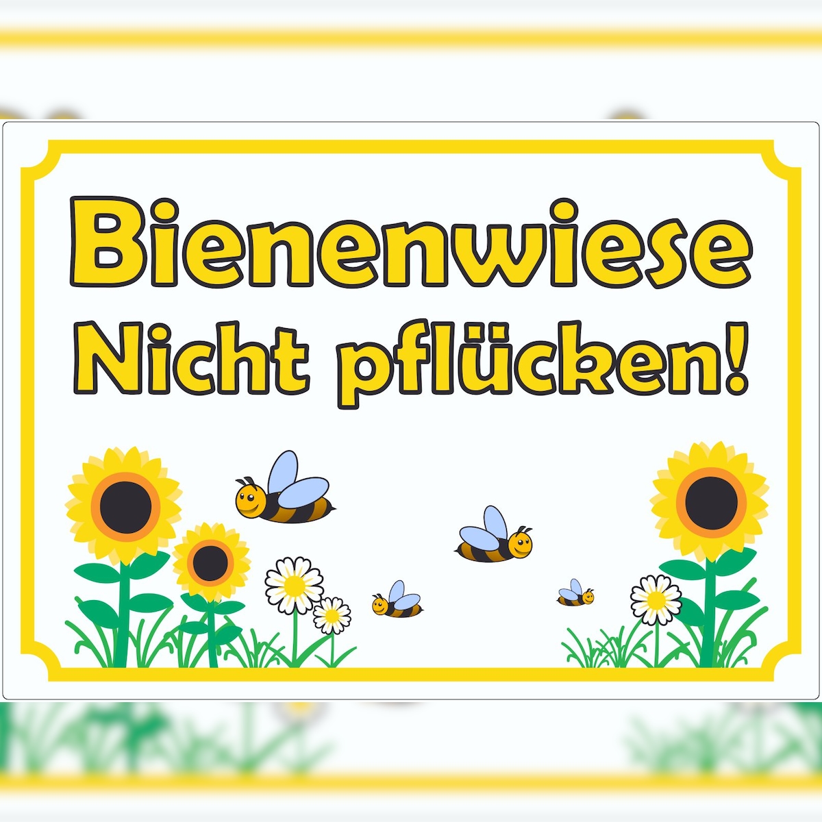 HB-Druck Aufkleber Bienenwiese Nicht pflücken A7 (74x105mm) Image