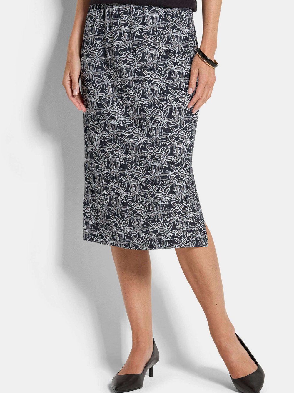 Goldner Jerseyröcke Damen schwarz, 46