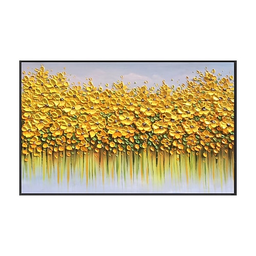 Hang-Ölgemälde Handgemalte Vertikal Abstrakt Blumenmuster / Botanisch Moderne Modern Ohne Innenrahmen (ohne Rahmen) Image