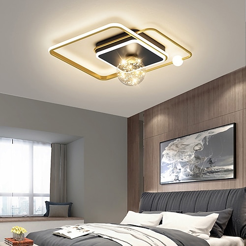 LED Deckenleuchte 40 50 cm LED moderne Einbauleuchten Metall moderner Stil geometrisch lackierte Oberflächen Acrylglas Lampenschirm Lichterkette naturweiß 6w Image