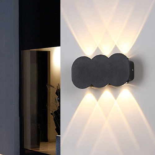 LED-Außenwandleuchte 4/6/8 3-Farben-Licht 2/3/4 Kopf IP65 wasserdichte Wandbeleuchtung 110-240 V Image