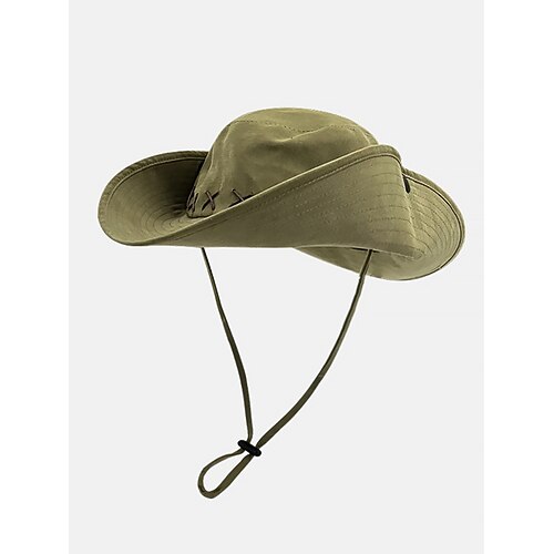 Herrenhut im Western-Cowboy-Stil mit breiter Krempe und durchgehender Verzierung, verstellbar und atmungsaktiv, perfekt zum Wandern, Camping und Reisen Image