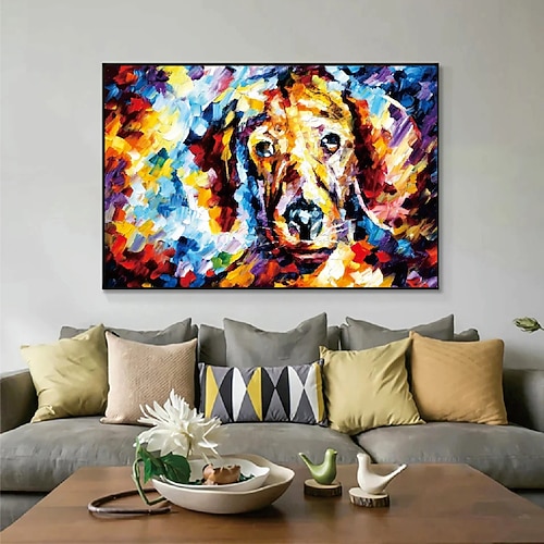 Handgefertigtes handgemaltes Ölgemälde Wand modernes abstraktes coloful Gog Pferd Malerei Spachtel Kunst Leinwand Gemälde Heimdekoration Dekor gerollte Leinwand kein Rahmen ungedehnt Image