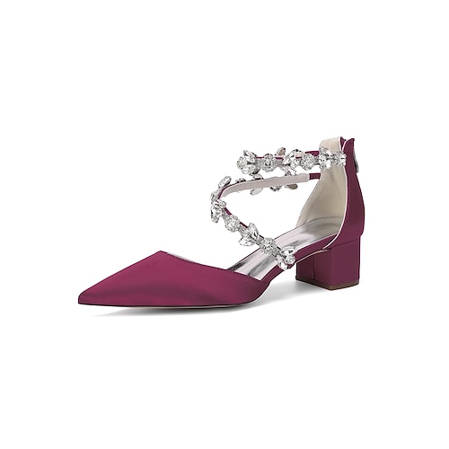 Weiße Damen-Sandalen mit Blockabsatz – elegante Brautschuhe mit Kristallriemen für Gartenhochzeiten Image
