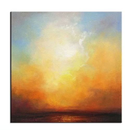 Hang-Ölgemälde Handgemalte Quadratisch Abstrakt Landschaft Klassisch Modern Ohne Innenrahmen (ohne Rahmen) Image