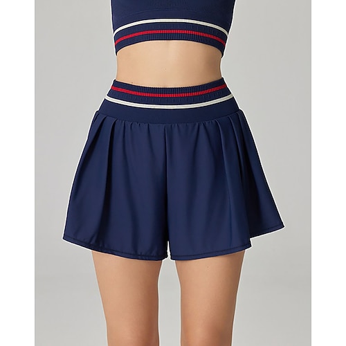 Damen Einfarbig Hemden Shorts Sportshorts Kurze Sporthose Tennis-Skort Petite Tennisrock Elastischer Bund Schnelltrocknend Feuchtigkeitsableitend Atmungsaktiv Tennis Badminton Laufen Shorts Laufrock Image