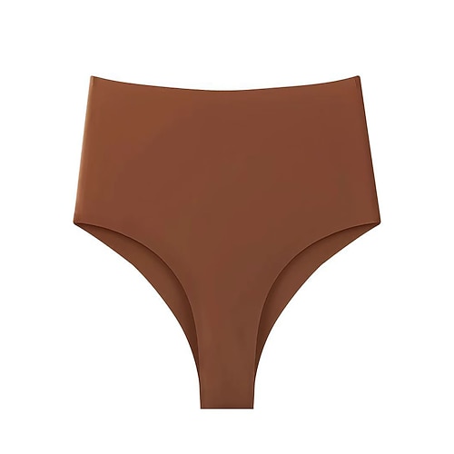 Damen Slips Elastischer BundNightwearBaumwolle Nylon Lässig Sportkleidung Einfarbig Mode Niedlich Schwarz Leicht Braun Kamel Braun Beige Winter Frühling Sommer Image