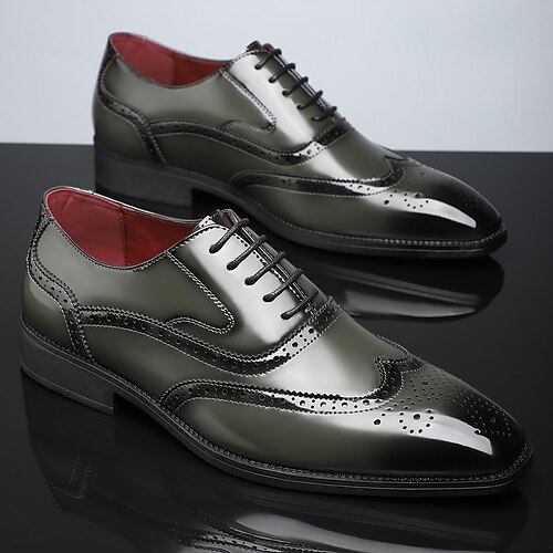 Herren-Oxford-Brogues aus Kunstleder – mehrfarbige, luxuriöse formelle Schuhe für Hochzeiten und Geschäftsveranstaltungen Image